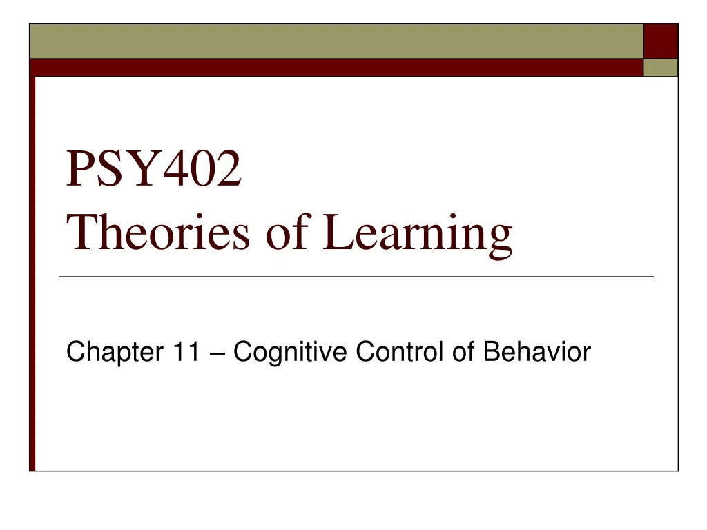 psy402 theories of learning