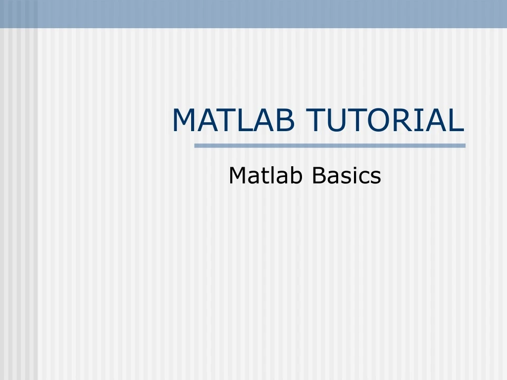 matlab tutorial