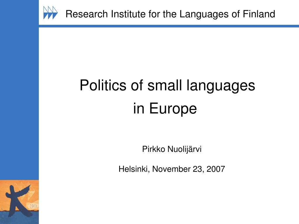 politics of small languages in europe