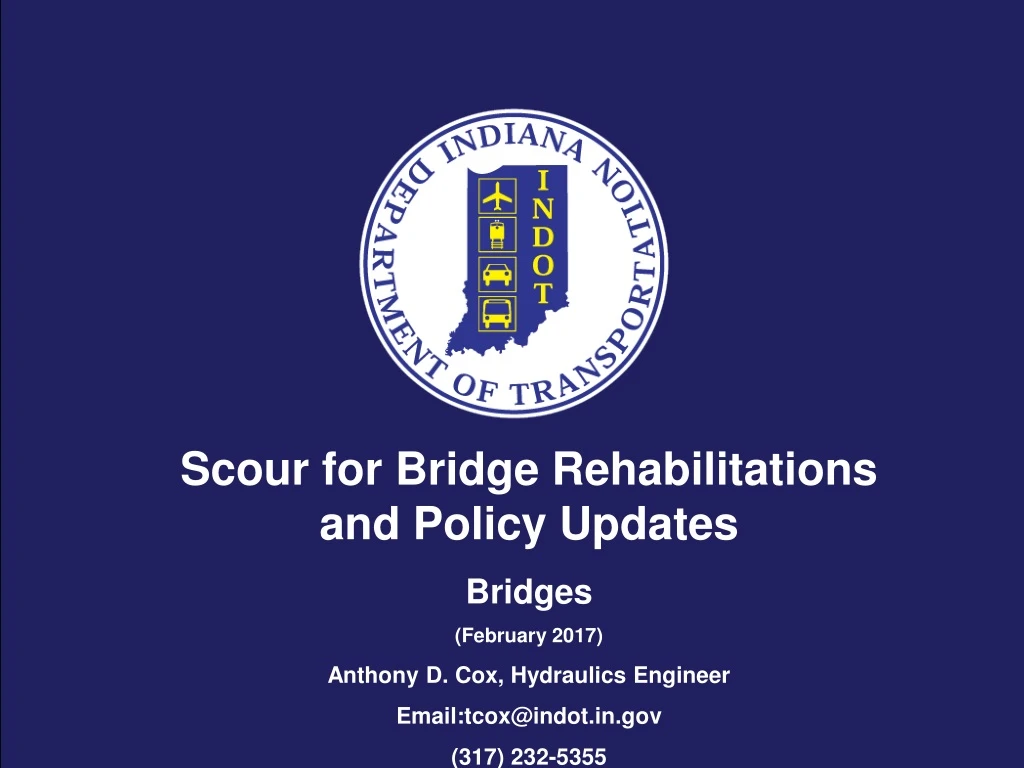 scour for bridge rehabilitations and policy