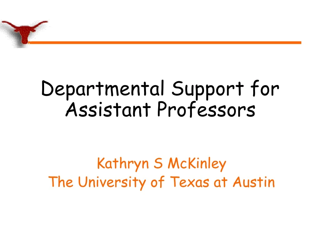 departmental support for assistant professors