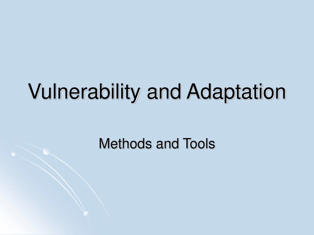 vulnerability and adaptation