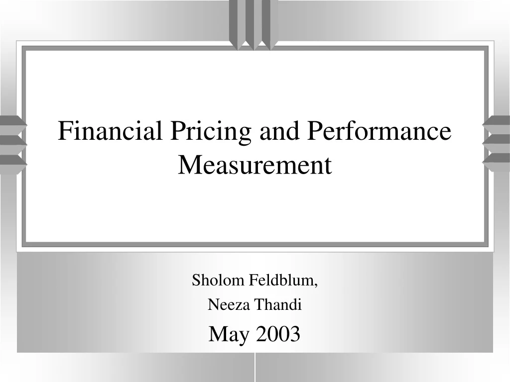 financial pricing and performance measurement