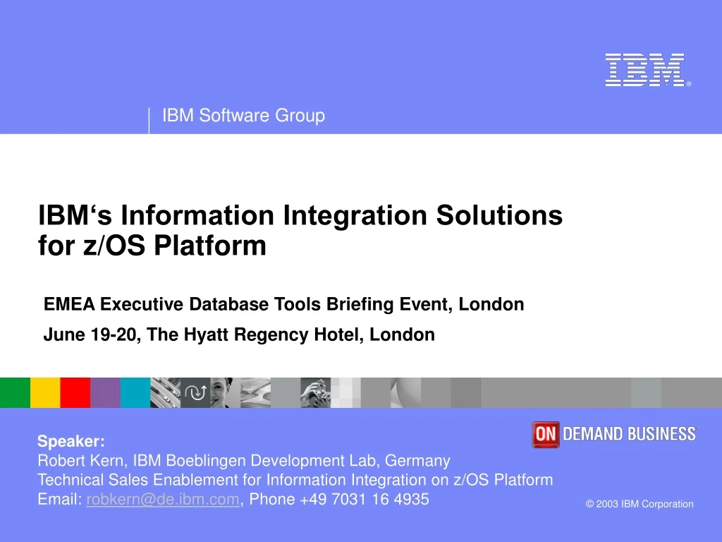 ibm s information integration solutions for z os platform