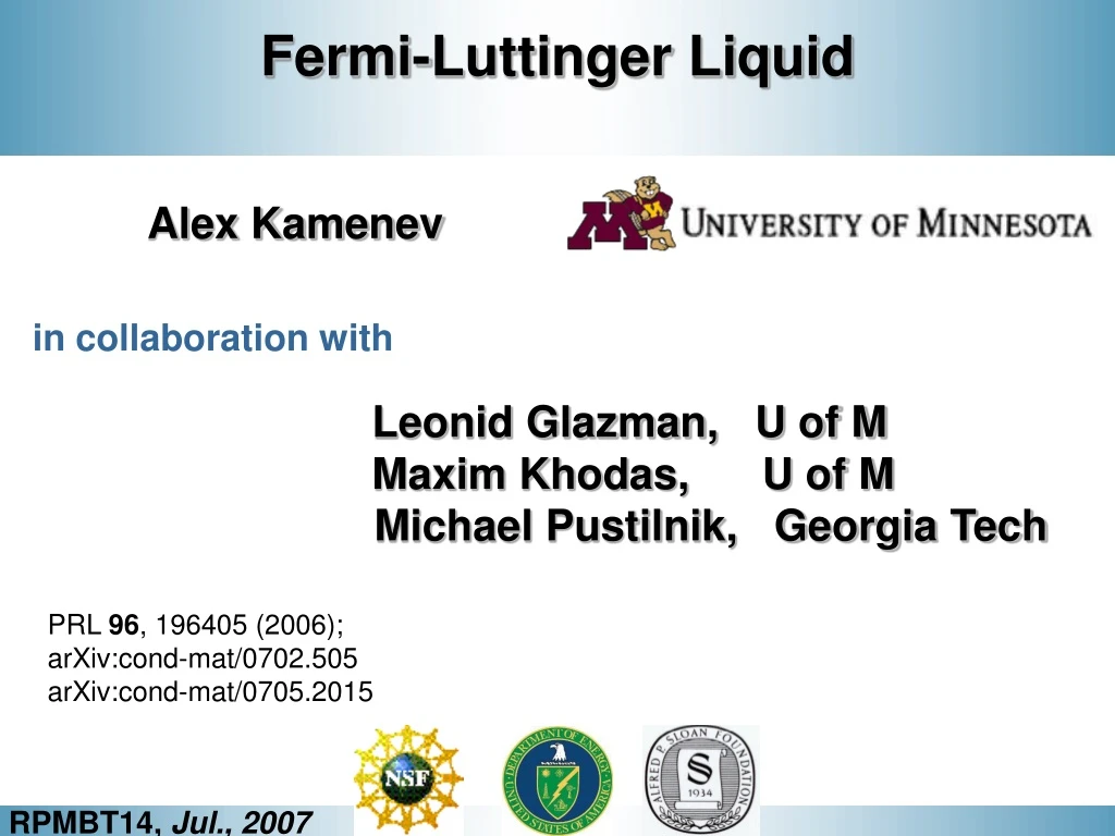 fermi luttinger liquid