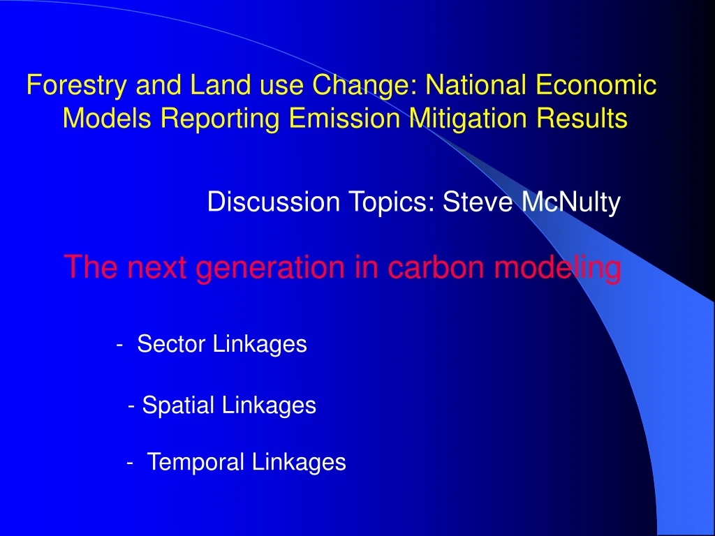 forestry and land use change national economic