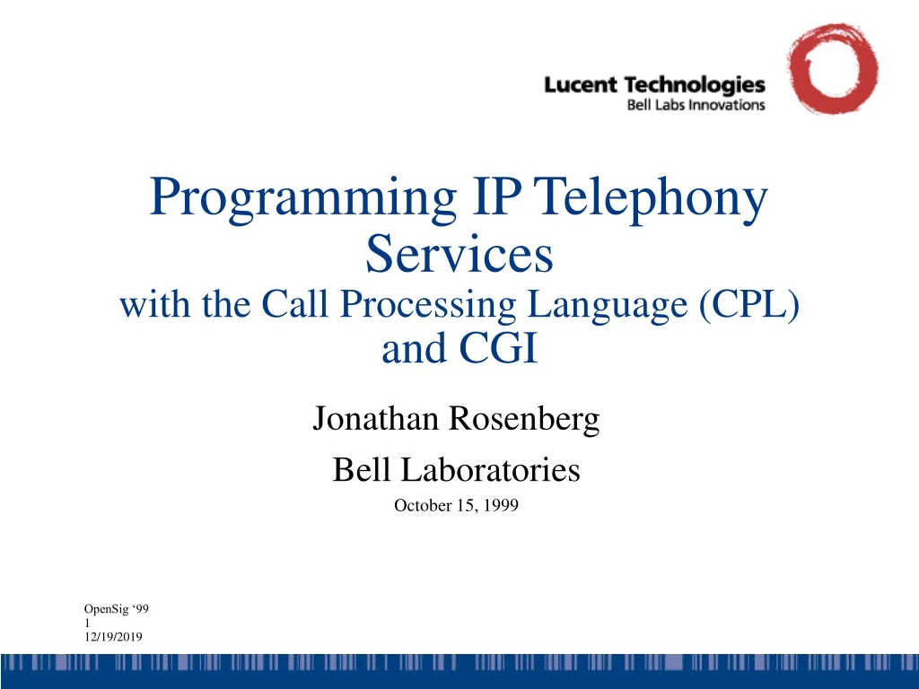 programming ip telephony services with the call processing language cpl and cgi