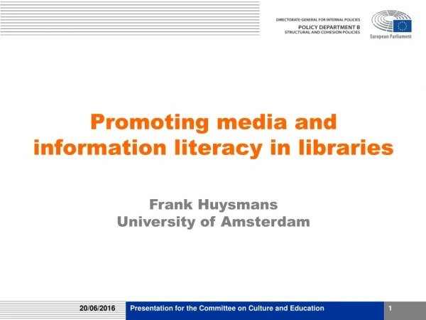 Promoting media and information literacy in libraries