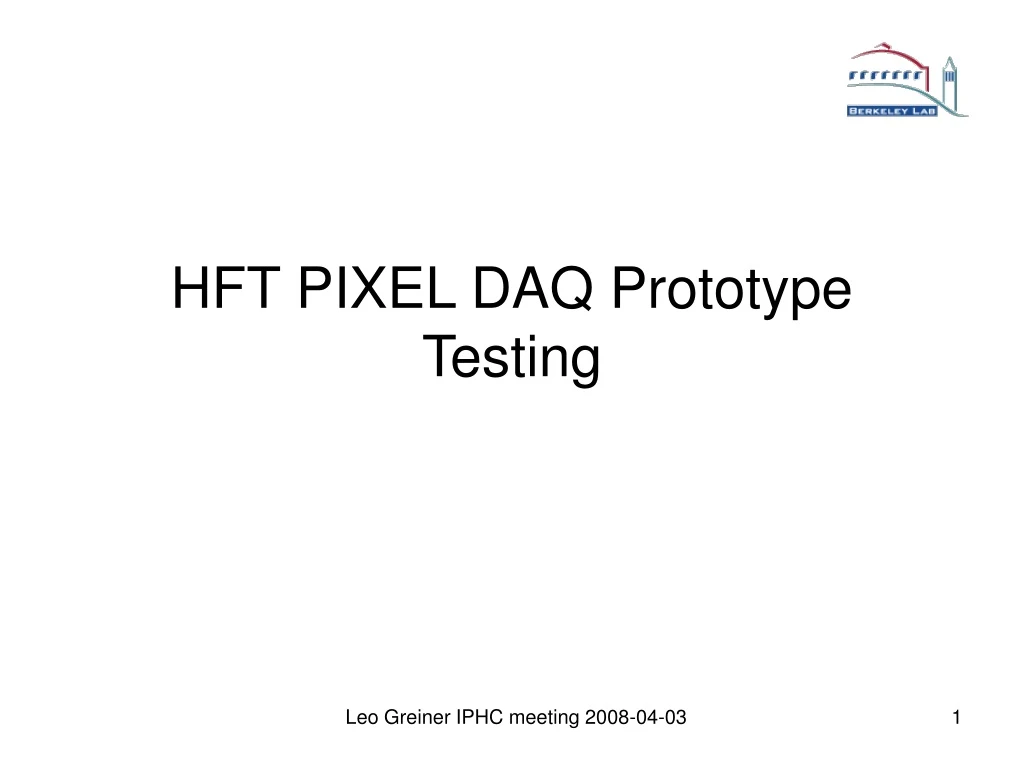 hft pixel daq prototype testing