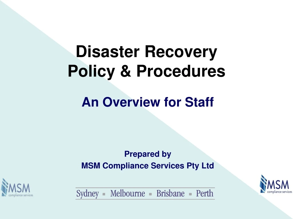 disaster recovery policy procedures