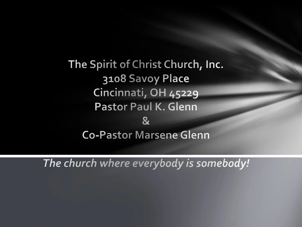 the spirit of christ church inc 3108 savoy place