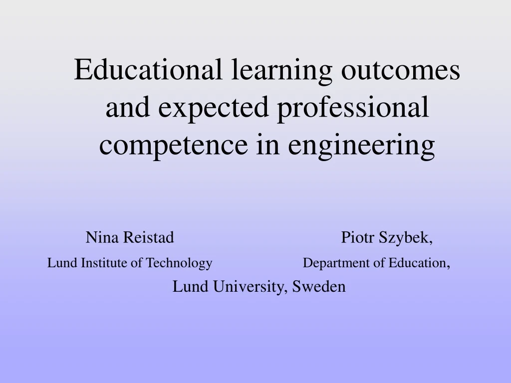 educational learning outcomes and expected