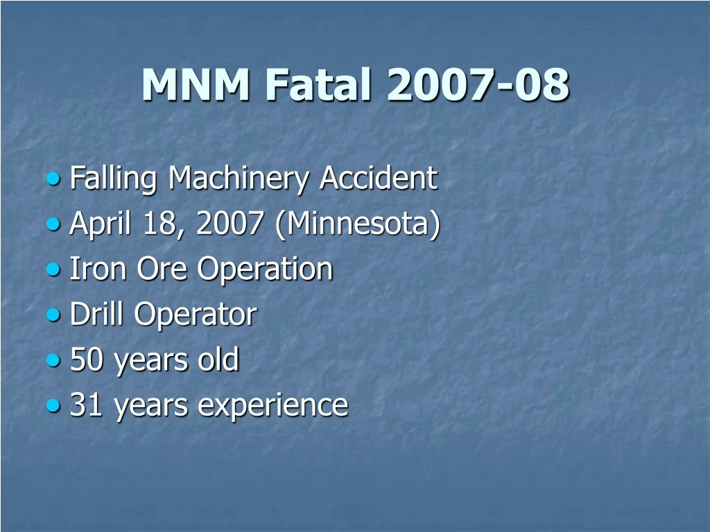 mnm fatal 2007 08