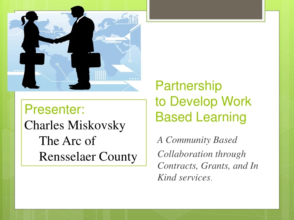 partnership to develop work based learning