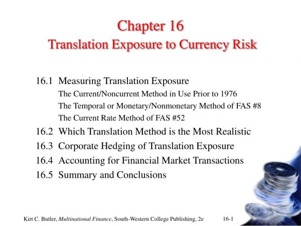 Chapter 16 Translation Exposure to Currency Risk