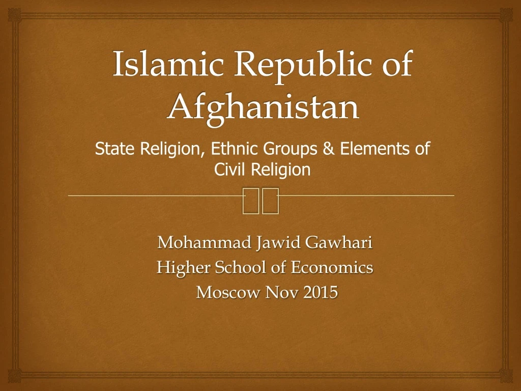 islamic republic of afghanistan