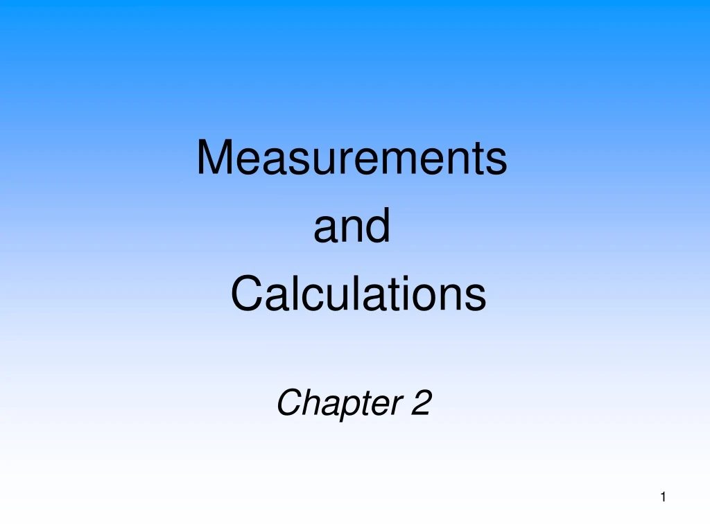 measurements and calculations chapter 2