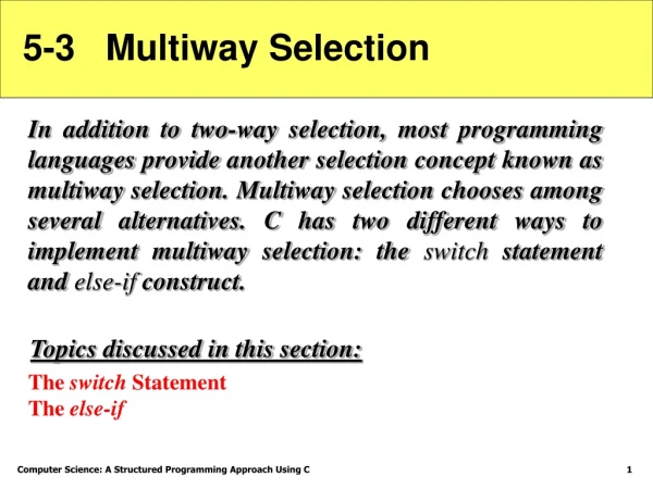 5-3   Multiway Selection