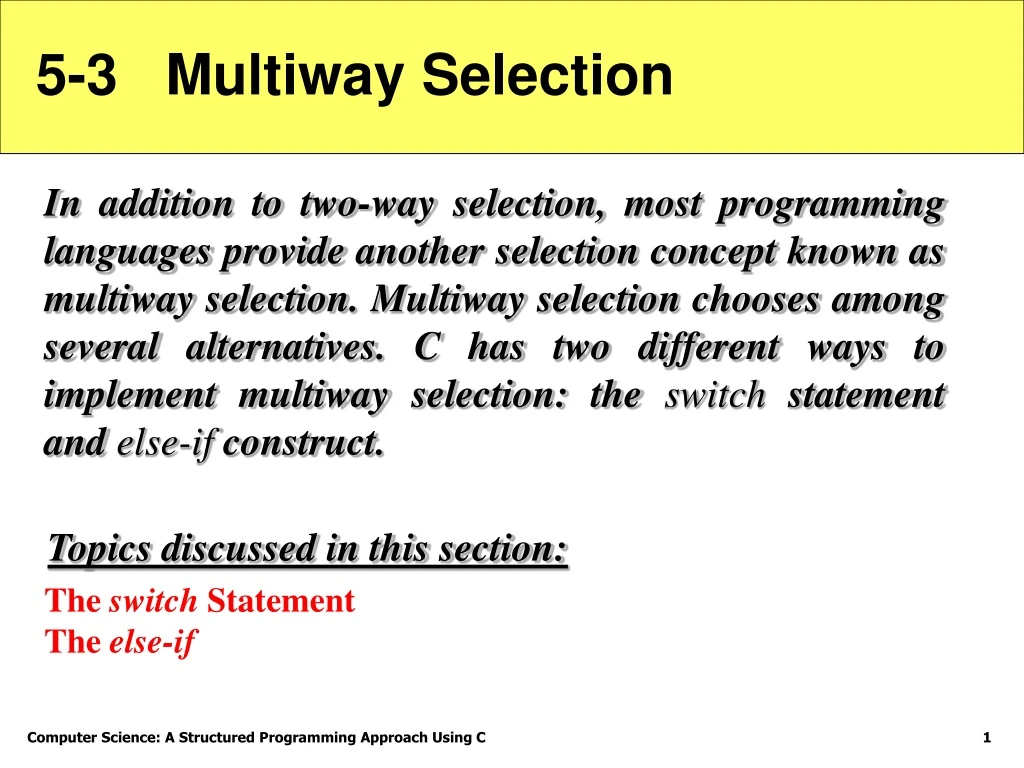5 3 multiway selection