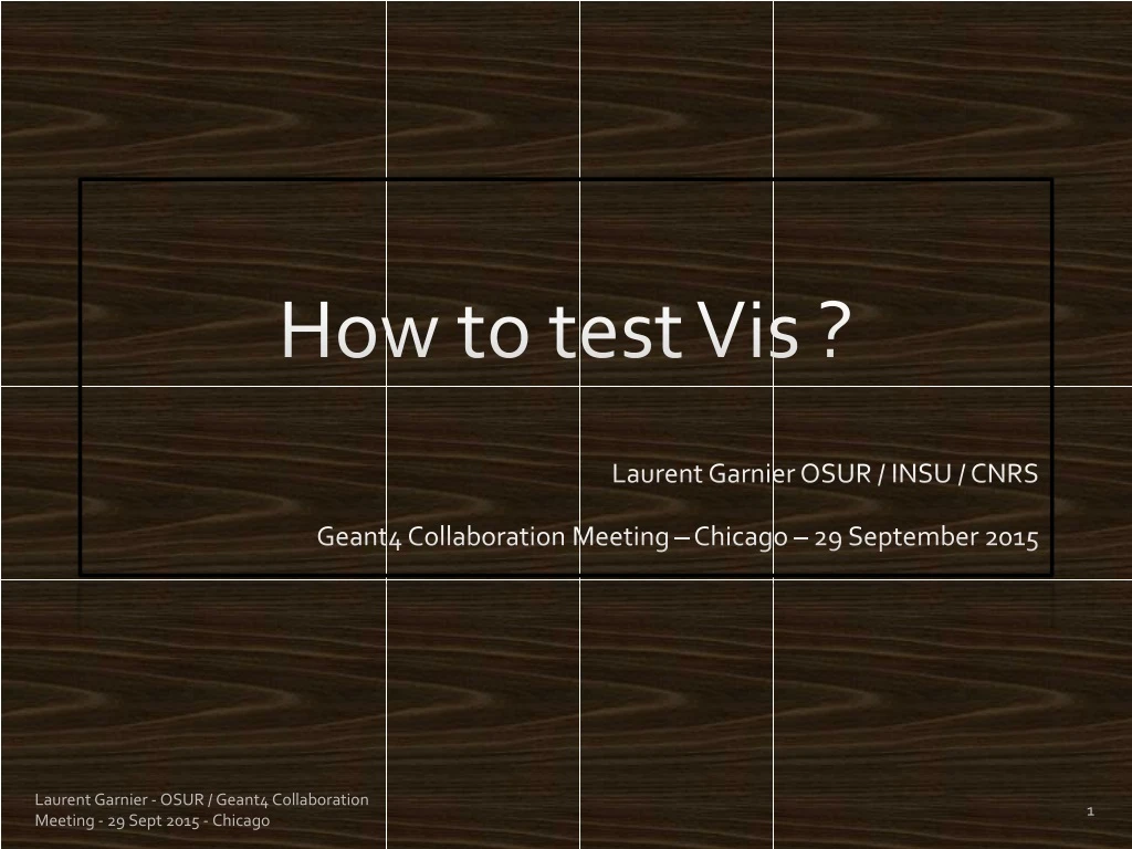 how to test vis