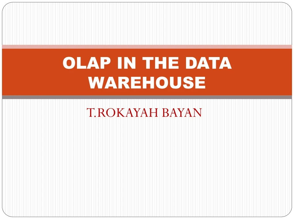 olap in the data warehouse