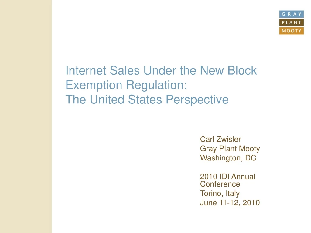 internet sales under the new block exemption regulation the united states perspective