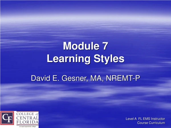 Module 7 Learning Styles