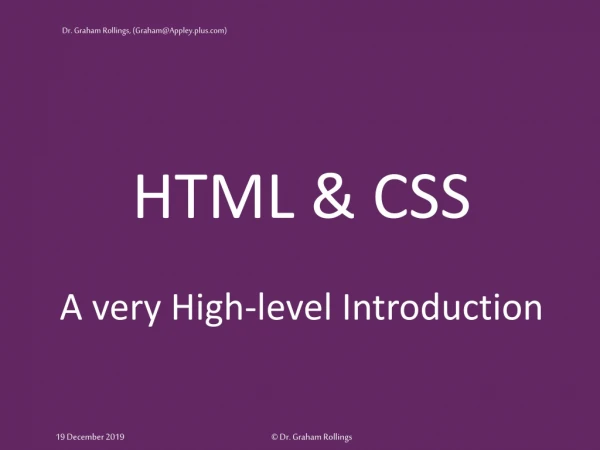 HTML &amp; CSS