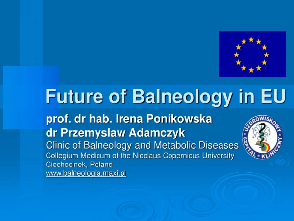 Future of Balneology in EU