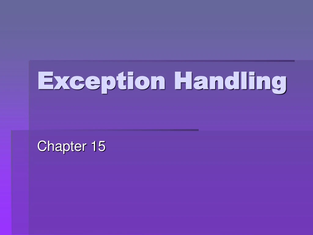 exception handling