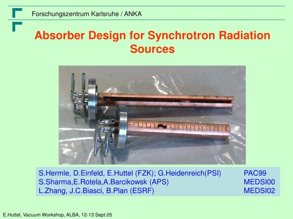 absorber design for synchrotron radiation sources