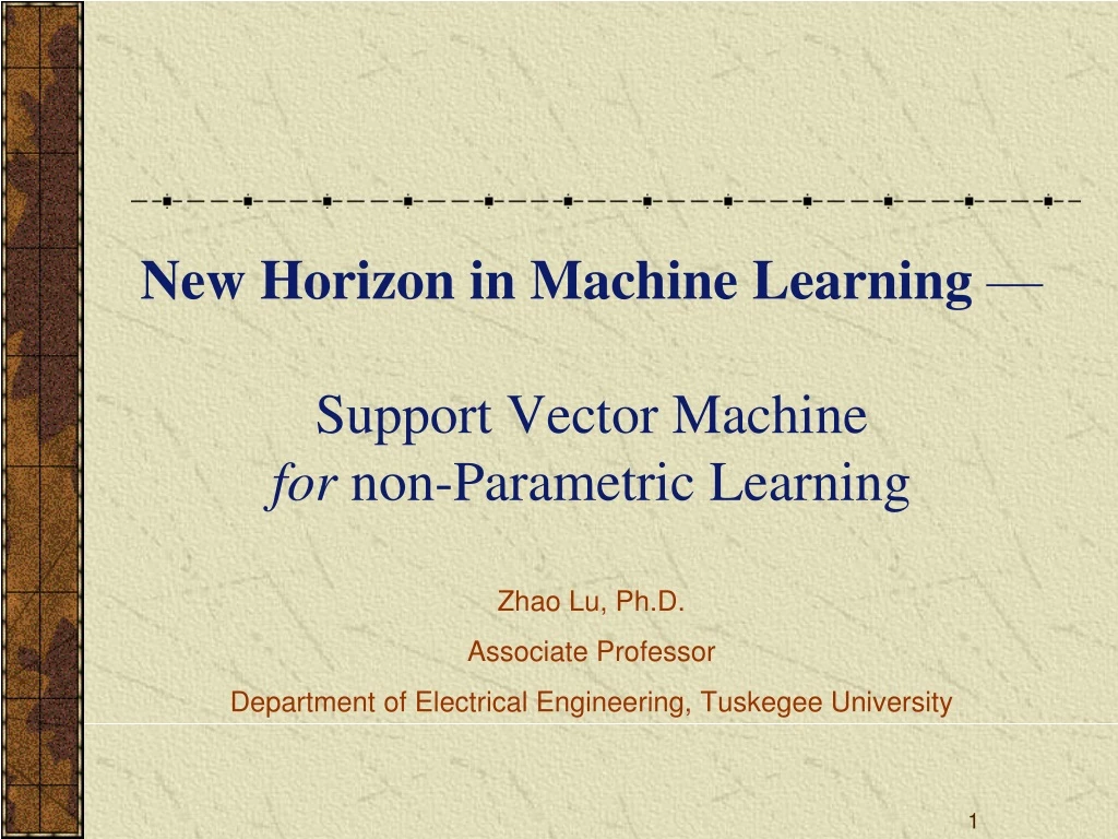 new horizon in machine learning support vector
