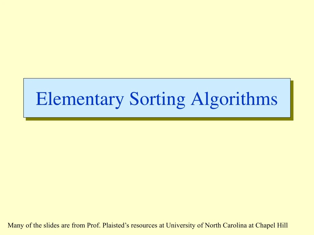 elementary sorting algorithms