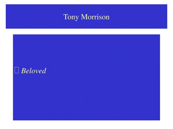 Tony Morrison