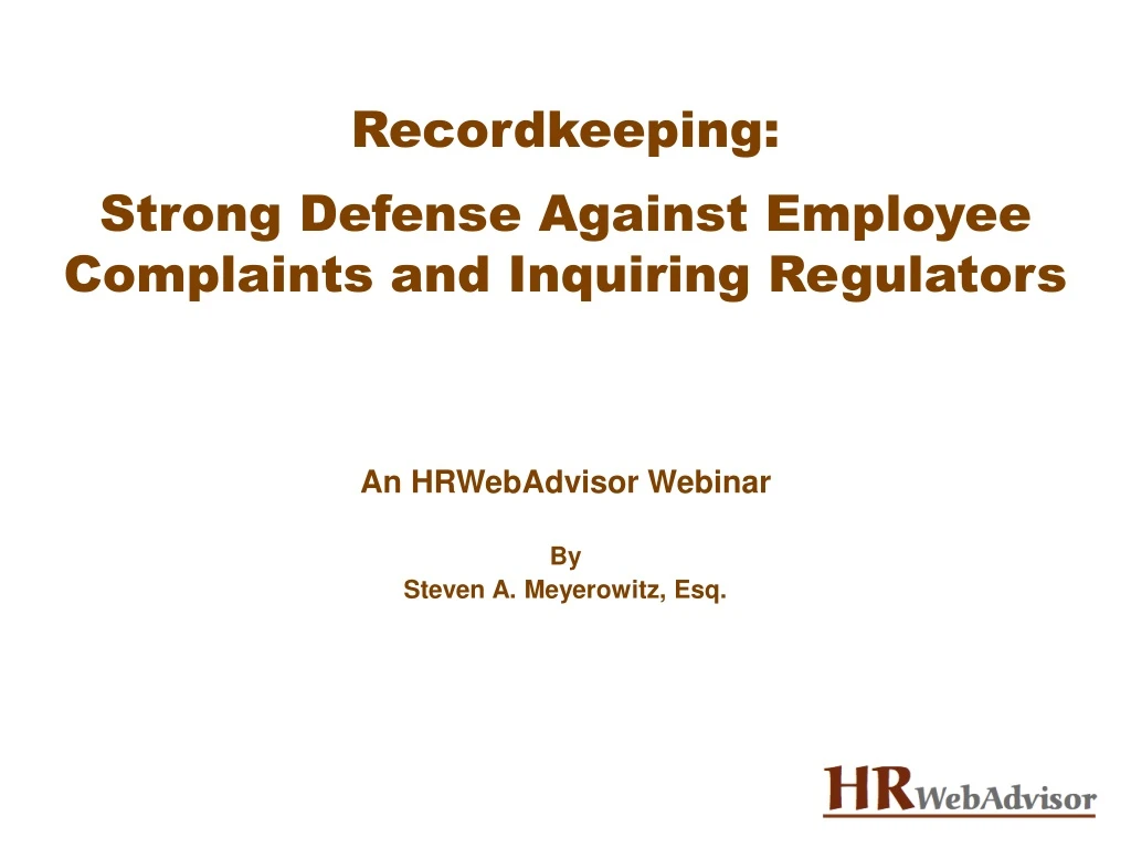 recordkeeping strong defense against employee