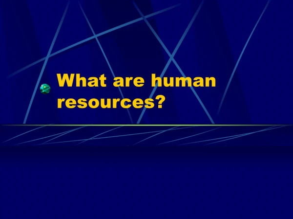 What are human resources?