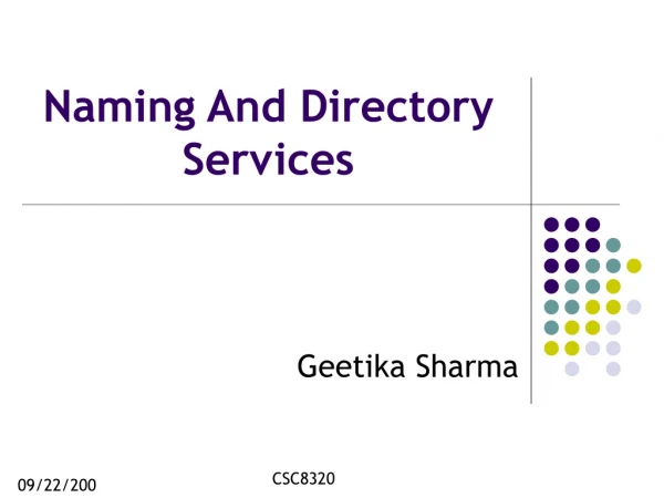 Naming And Directory Services