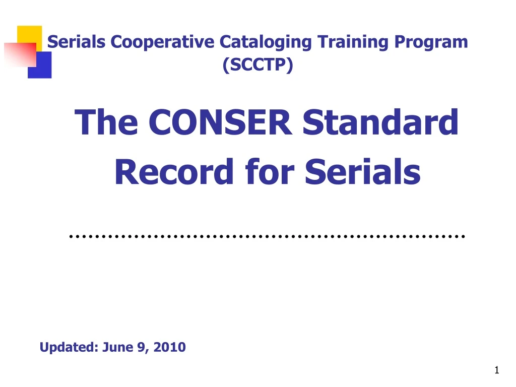 the conser standard record for serials