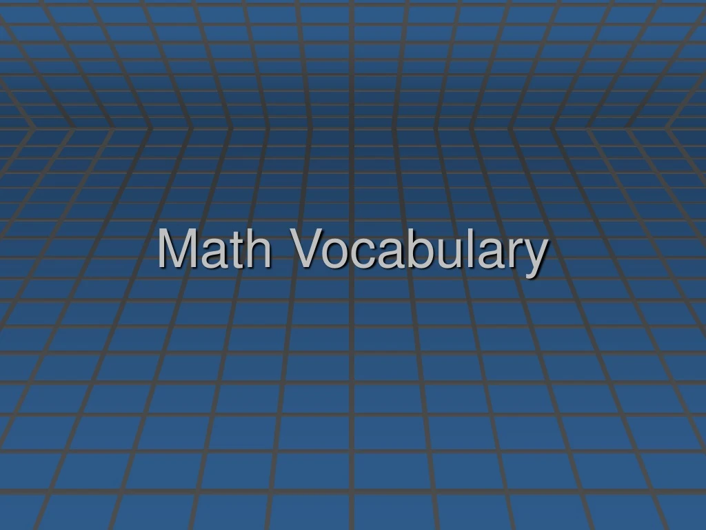 math vocabulary