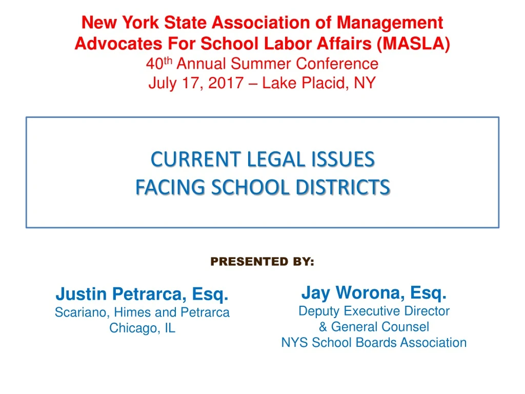current legal issues facing school districts