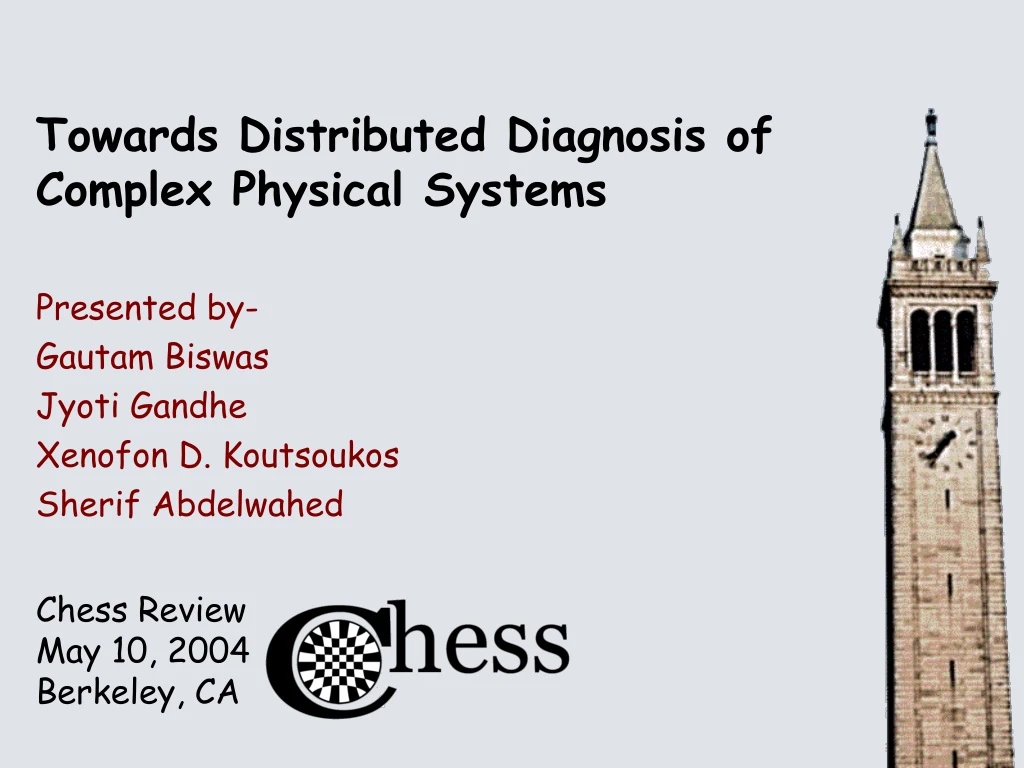 towards distributed diagnosis of complex physical systems