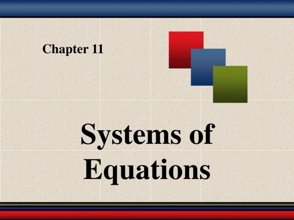 Systems of Equations