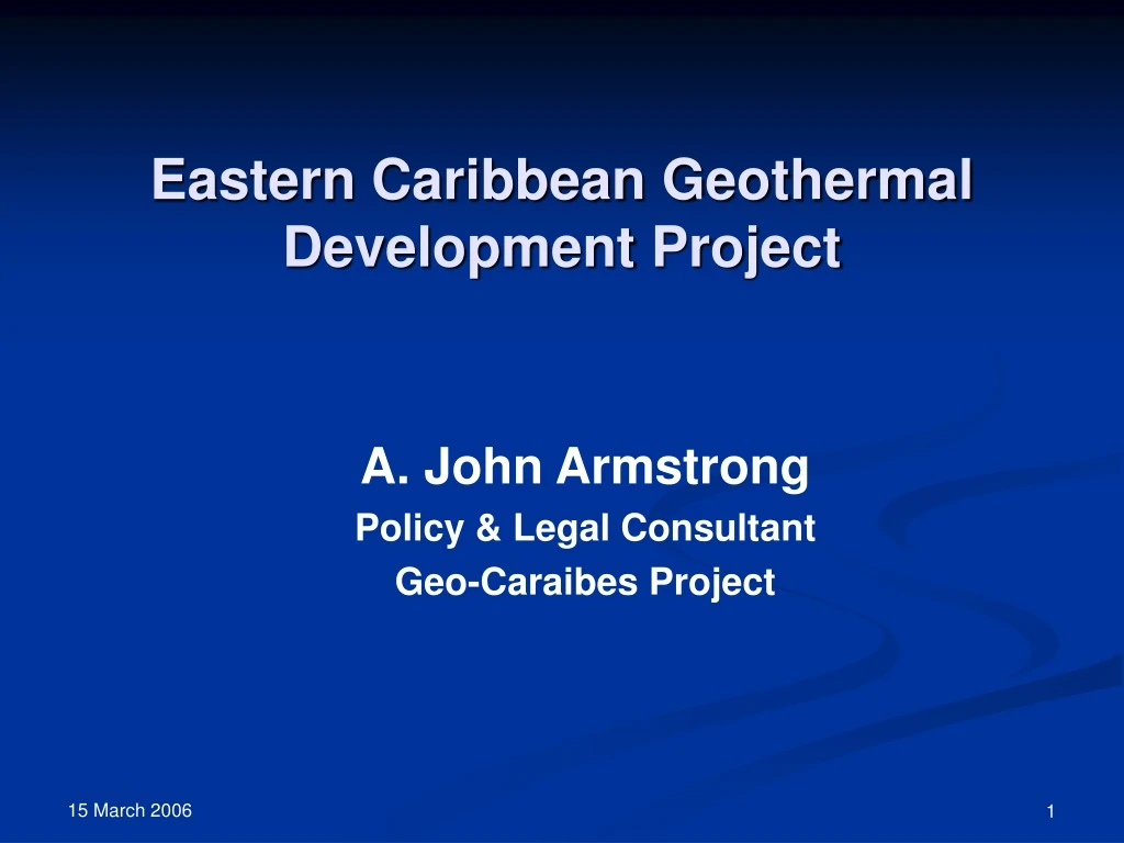 eastern caribbean geothermal development project