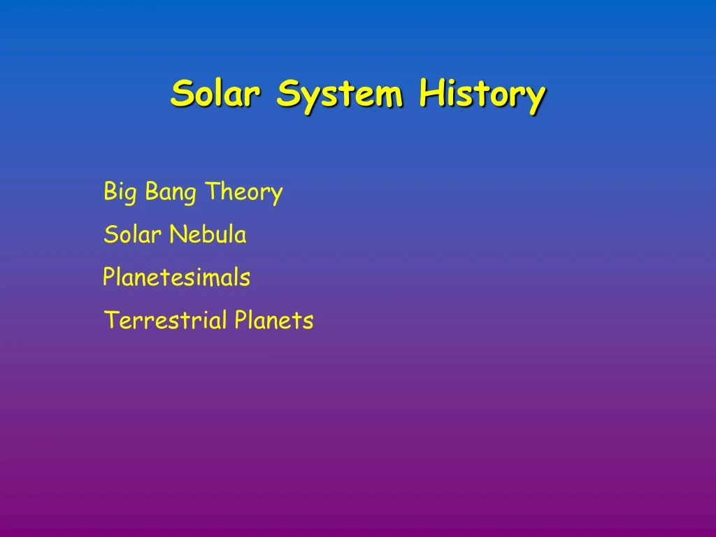 solar system history