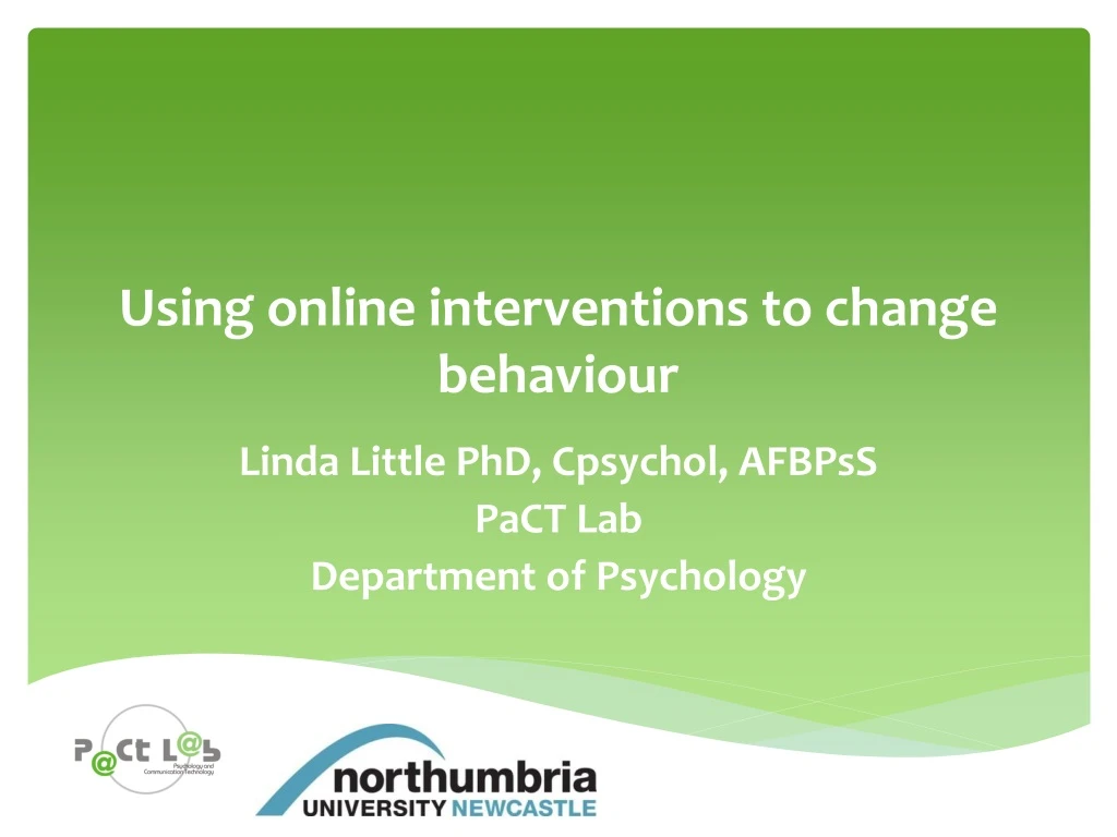using online interventions to change behaviour