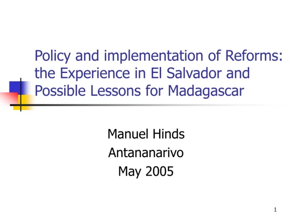 Manuel Hinds Antananarivo  May 2005