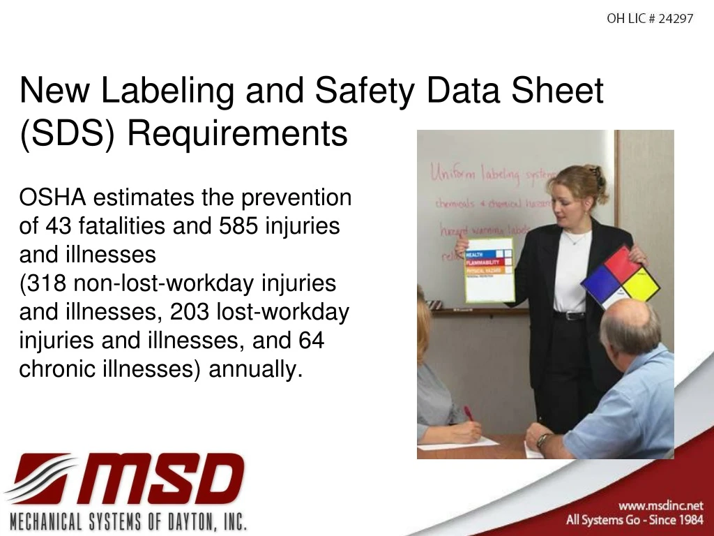 new labeling and safety data sheet