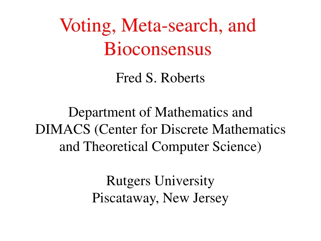 voting meta search and bioconsensus