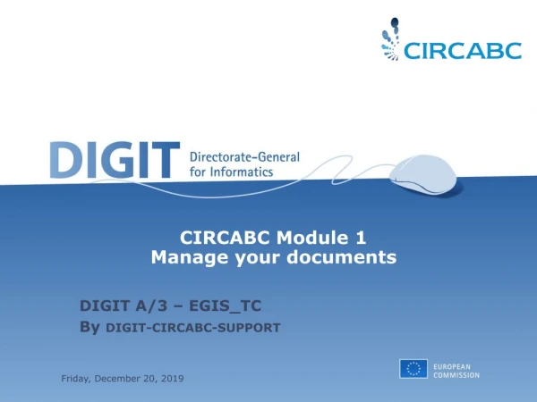 CIRCABC  Module 1  Manage your documents