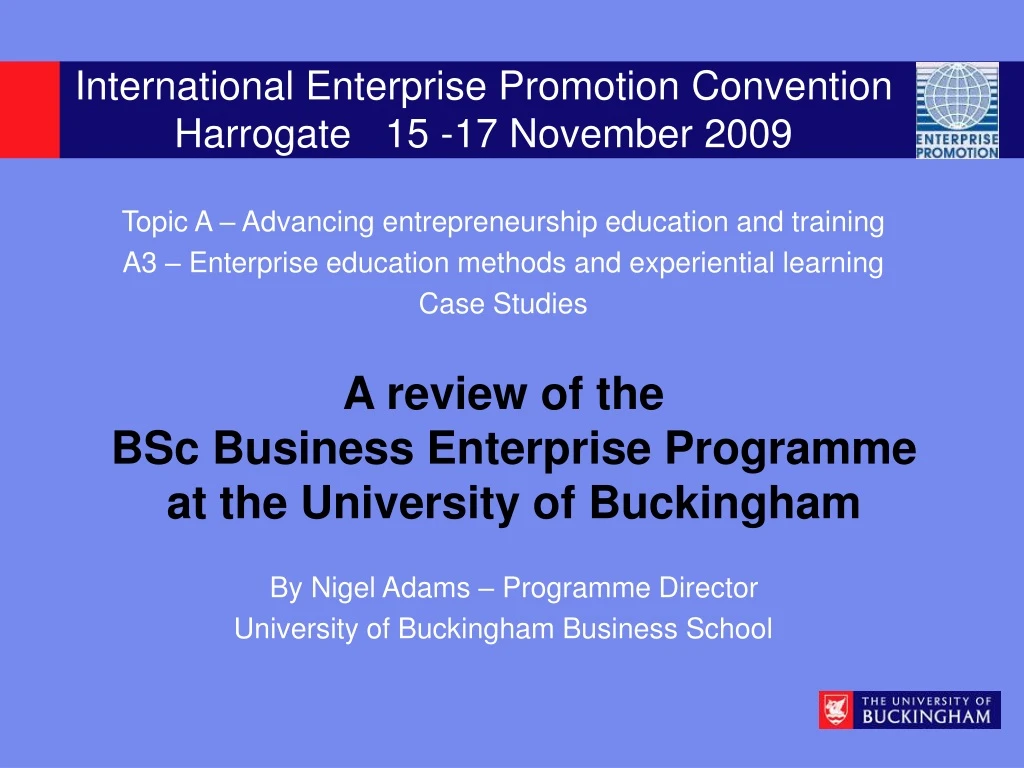 international enterprise promotion convention harrogate 15 17 november 2009